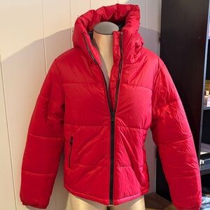 Women’s Hoodlamb High Collar Puffer Coat Red Size L